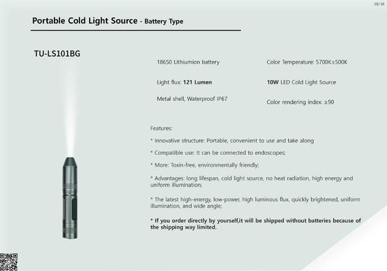 Fuente de luz LED de 10W portátil con batería