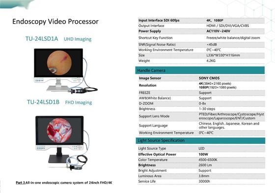 TUYOU 24LSD1A 4K Endoscope Camera con monitor de 24 pulgadas y sensor CMOS de SONY para laparoscopia de ENT Histeroscopia de urología